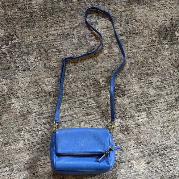 Talbots Blue Leather Crossbody Bag - adjustable straps - great condition - Picture 1 of 9
